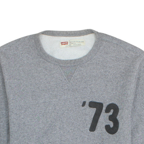 Levi's Men's Grey '73 Logo Crew Neck Pullover Sweatshirt Size M