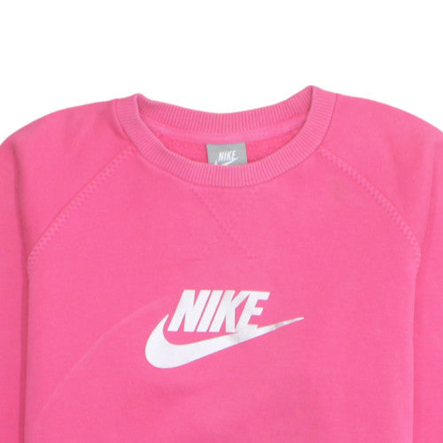 Nike Girls Pink Crew Neck Pullover Sweatshirt XL 13-15 Years Fleece