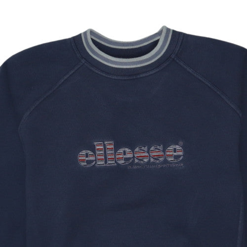 Ellesse Men's Navy Blue Crew Neck Sweatshirt Size S Classic Pullover