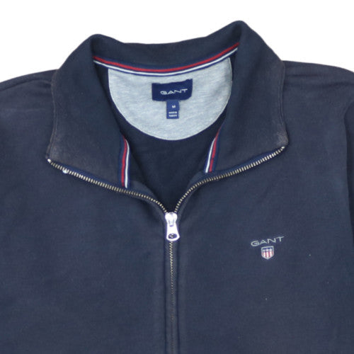 Gant Men's Blue Full Zip Sweatshirt M Regular Fit High Neck