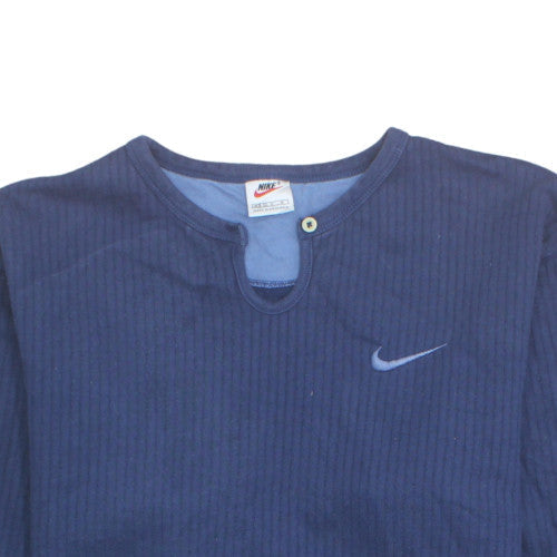 Nike Women Blue Pullover Sweatshirt M (8-10) Cotton Blend