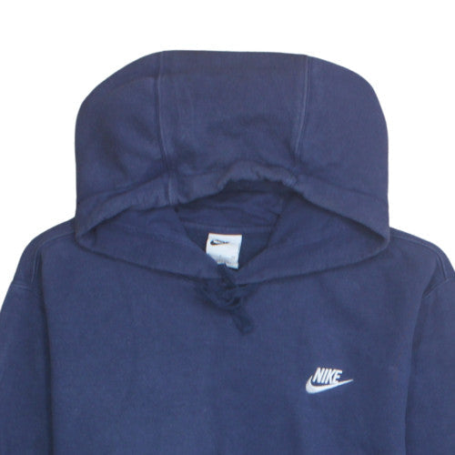 Nike Men's Blue Pullover Hoodie Small Logo Fleece Sweatshirt