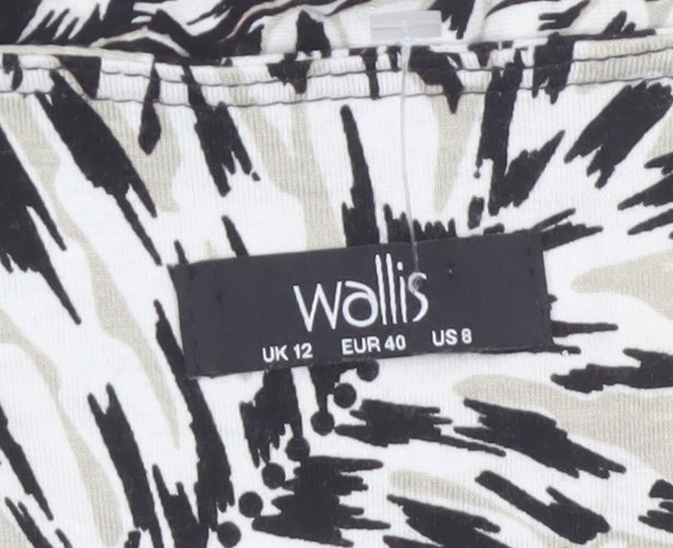 Wallis Womens Black Floral Cold Shoulder Tunic Blouse UK 12
