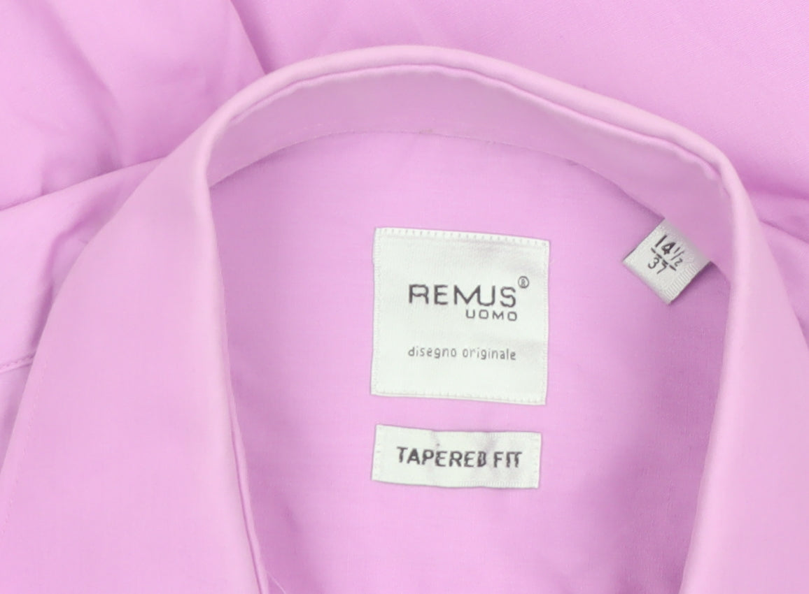 Remus Uomo Men’s Pink Slim Fit Long Sleeve Cotton Shirt 14.5in
