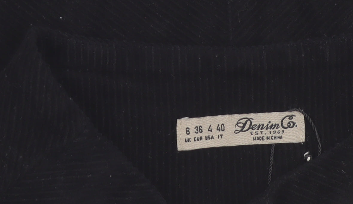 Denim Co. Women's Black Corduroy Mini Skirt Size 8