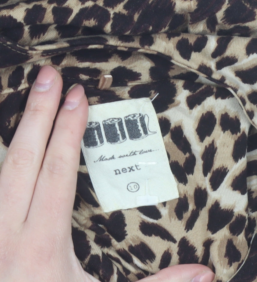 Next Women's Brown Animal Print Sleeveless Tank Top Size 10