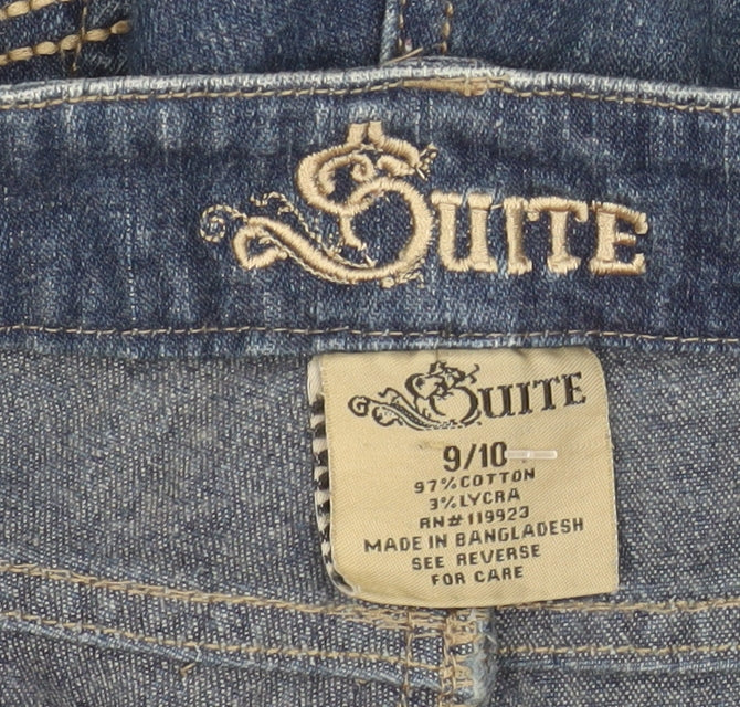 Suite Womens Blue Straight Mid Rise Stretch Jeans Size 10