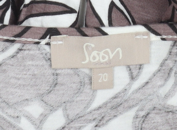 Soon Women Brown Geometric Knee Length Wrap Dress Size 20
