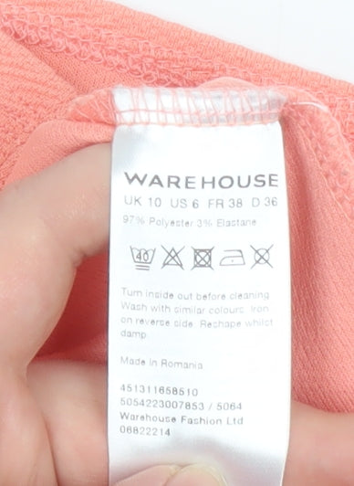 Warehouse Women’s Pink Sleeveless High Neck Blouse UK 10