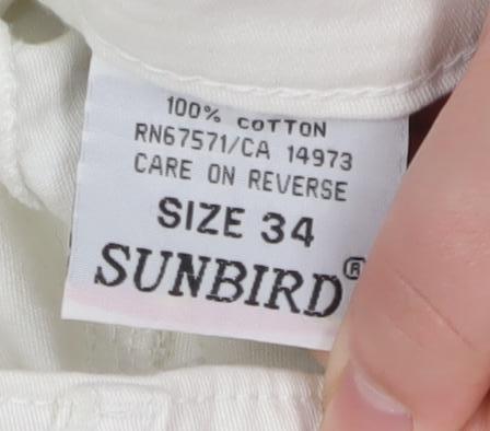 Sunbird Women’s White Straight Leg Cotton Jeans Size 34