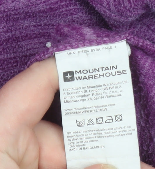 Mountain Warehouse Women Purple 1/2 Zip Fleece Pullover UK 12