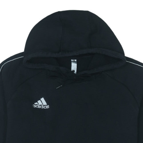 Adidas Mens Black Pullover Hoodie Size L Sports Fleece Sweatshirt