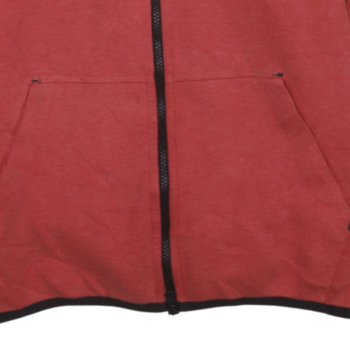 Nike Men's Red Full Zip Hoodie Size L Regular Fit with Hood