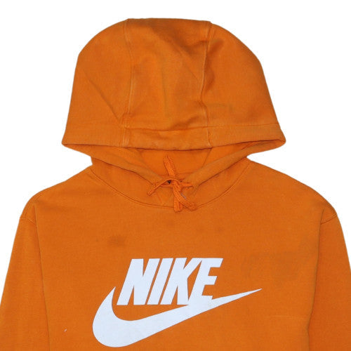 Nike Men's Orange Hoodie Large Pullover Cotton Graphic Print