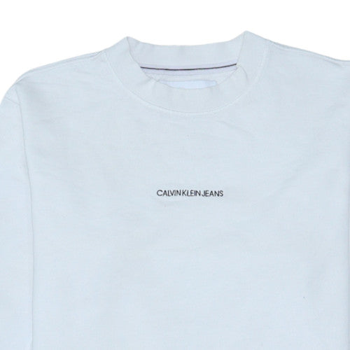 Calvin Klein Jeans Men’s White XS Crew Neck Pullover Sweatshirt