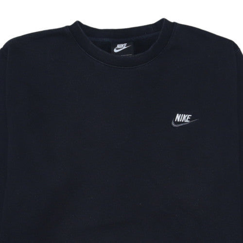 Nike Men's Black Crew Neck Sweatshirt L Classic Fleece Pullover