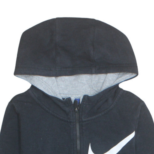 Nike Women Black Full Zip Hoodie XL Cotton Blend Logo Sportswear