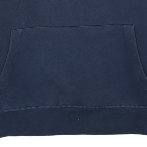 Tommy Hilfiger Men Blue Pullover Hoodie M Fleece Logo Sweatshirt
