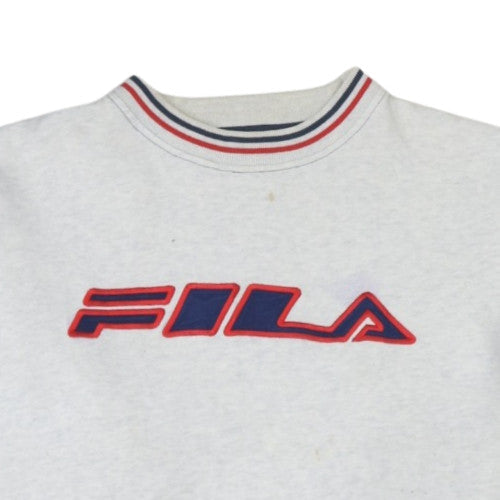 Fila Mens Grey Embroidered Logo Pullover Sweatshirt M
