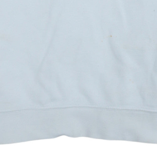 Nike Men's White Small Crew Neck Sweatshirt Cotton Blend Pullover
