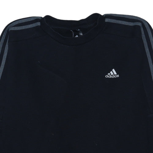 adidas Men's Black M Pullover Fleece Logo Crew Neck Sweatshirt