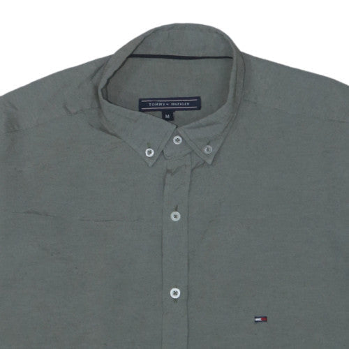 Tommy Hilfiger Men's Green Button-Up Long Sleeve Shirt M Classic Fit