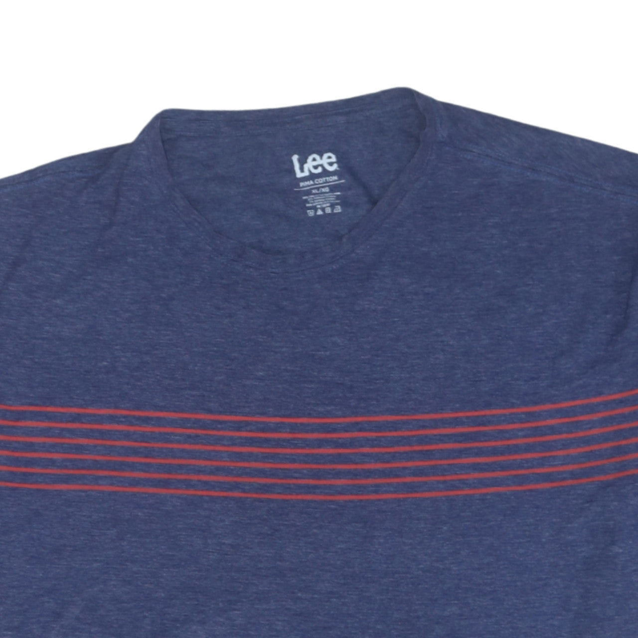 Lee Men's Blue XL Pima Cotton Striped Crew Neck T-Shirt