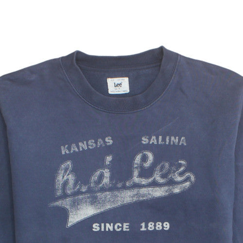 Lee Men's Blue Crew Neck Graphic Sweatshirt Size S Pullover