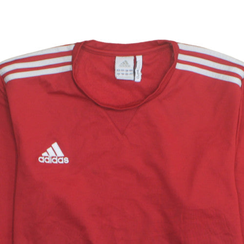 Adidas Mens Red ClimaWarm Crew Neck Pullover Sweatshirt S