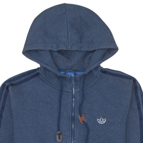 Adidas Men's Blue Full Zip Hoodie Medium Sports Fleece