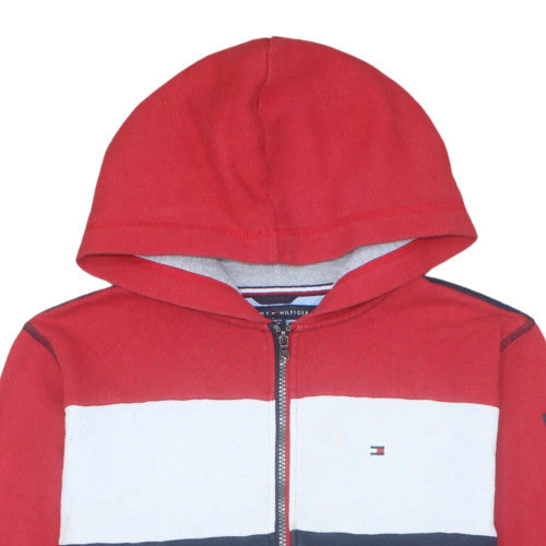 Tommy Hilfiger Teens Red Blue Full Zip Hoodie XL (20) Cotton Blend