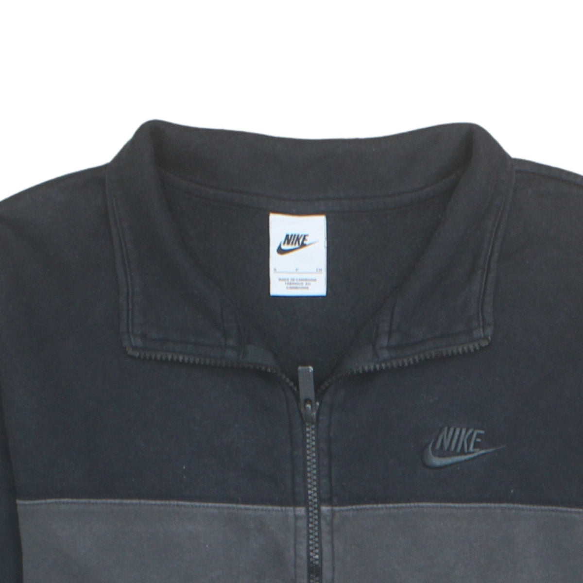 Nike Men's Black Full Zip Fleece Sweatshirt Size S Regular Fit