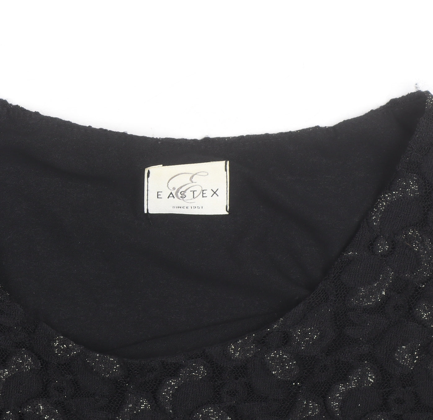 Eastex Women's Black Lace Short Sleeve Blouse Size 16