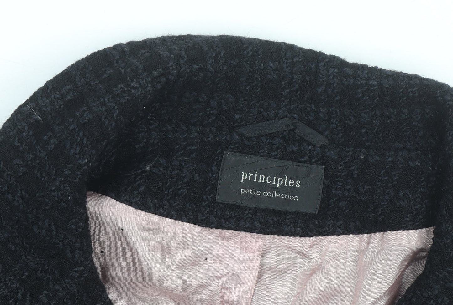 Principles Women’s Black Wool Blend Petite Blazer Jacket Size 10