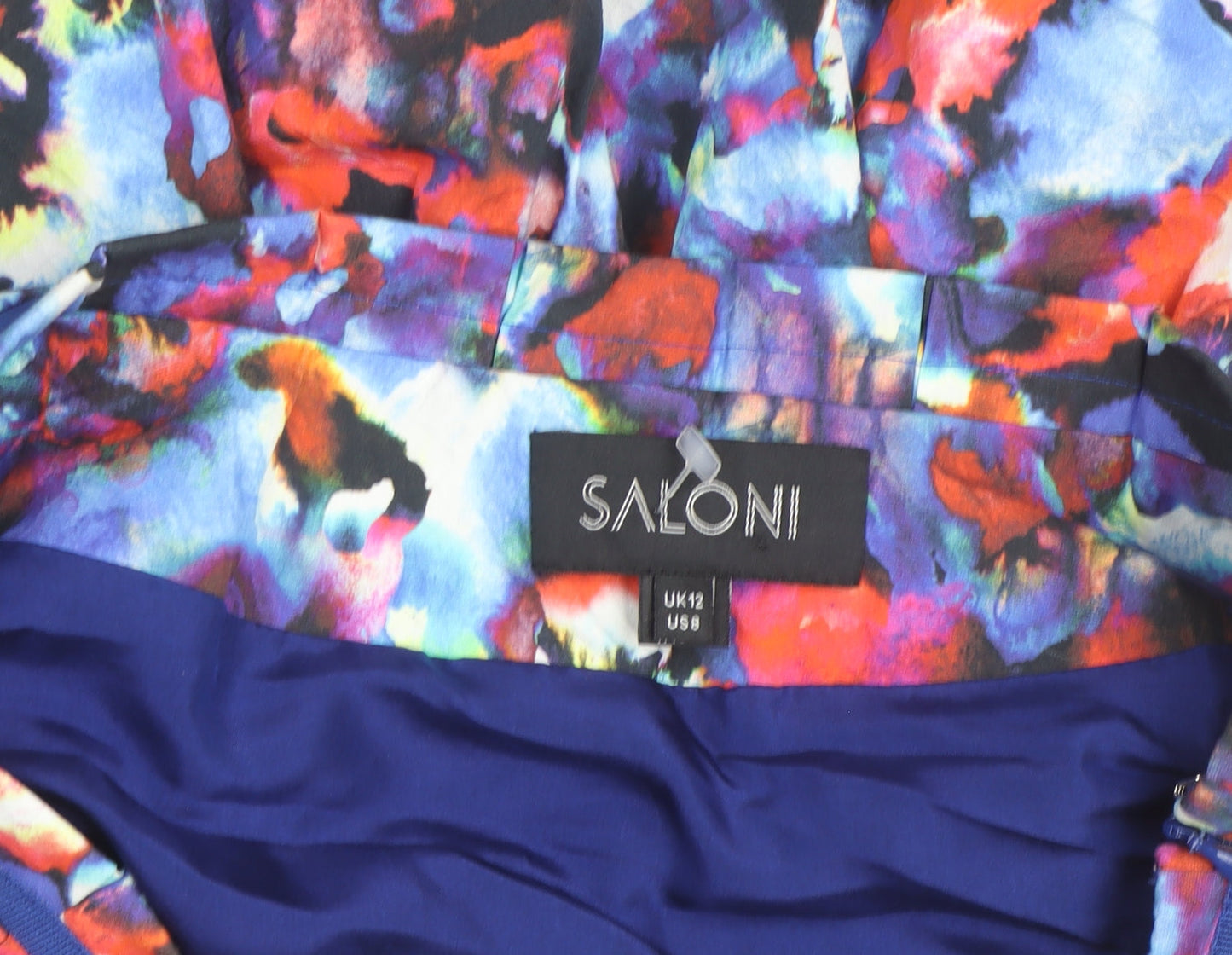 Saloni Women's Multicoloured Silk A-Line Pleated Skirt UK12