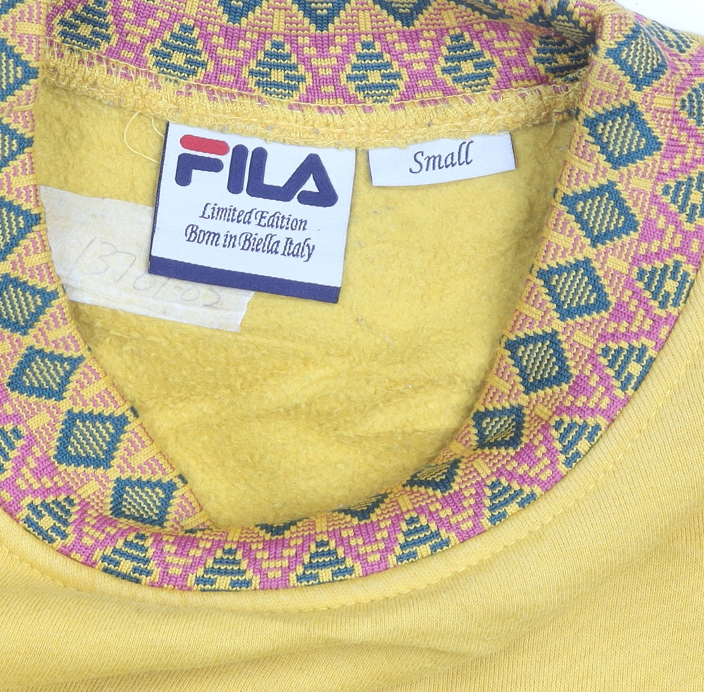 Fila Men's Yellow Retro Pullover Sweatshirt Small