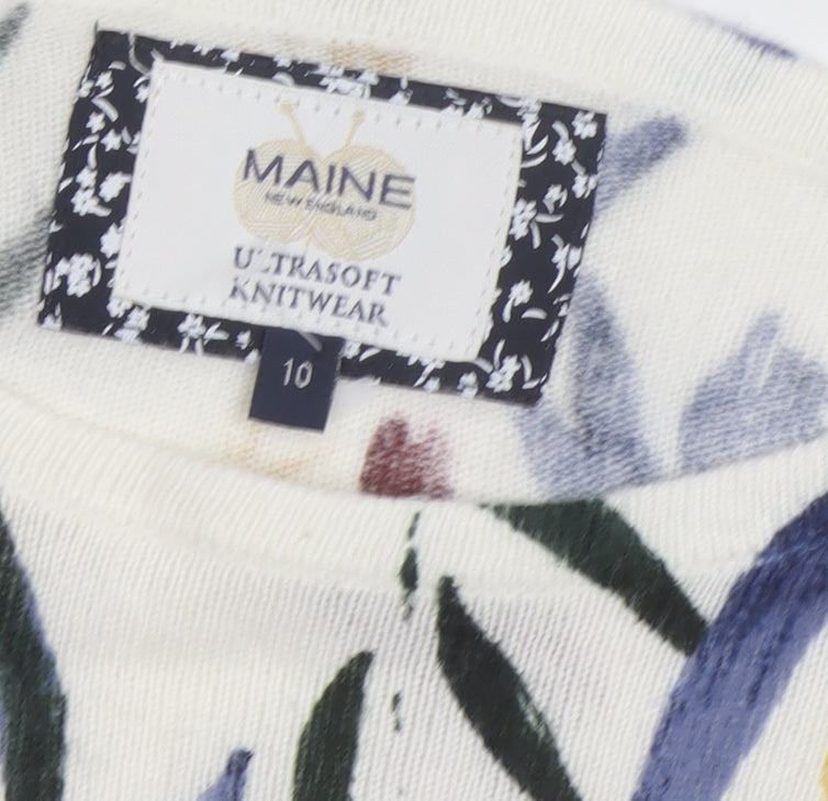 Maine New England Womens Multicoloured Floral Cotton Jumper Size 10