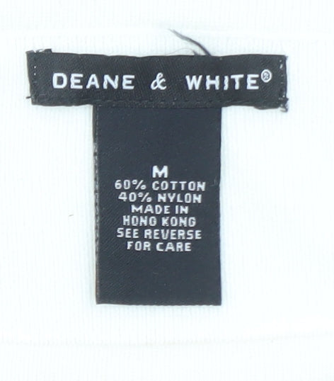 Deane & White Women's White Striped Knit Pullover Jumper Size M