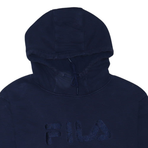 Fila Mens Blue XL Pullover Hoodie Fleece Logo Sweatshirt