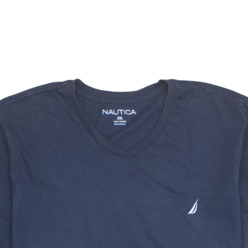 Nautica Men's Navy Blue XXL V-Neck Cotton T-Shirt