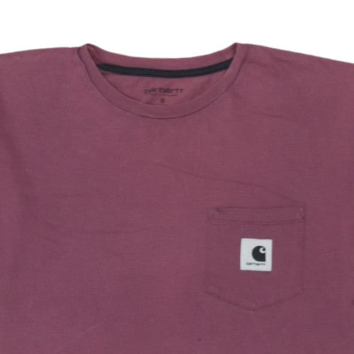 Carhartt Men Purple Cotton Crew Neck Short Sleeve T-Shirt Size S