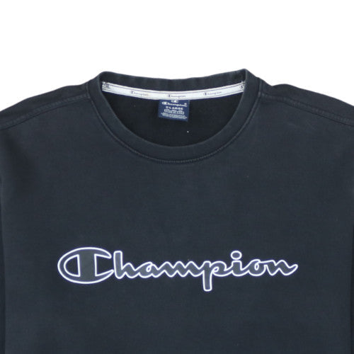 Champion Men's Black XL Pullover Sweatshirt Logo Crew Neck