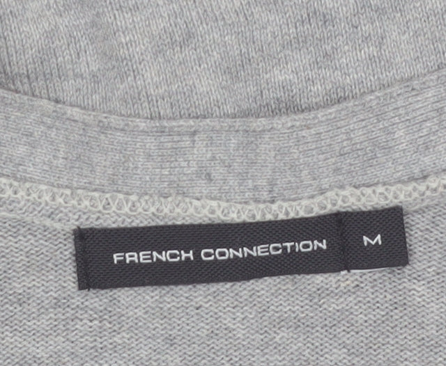 French Connection Men's Grey Cotton V-Neck Cardigan M