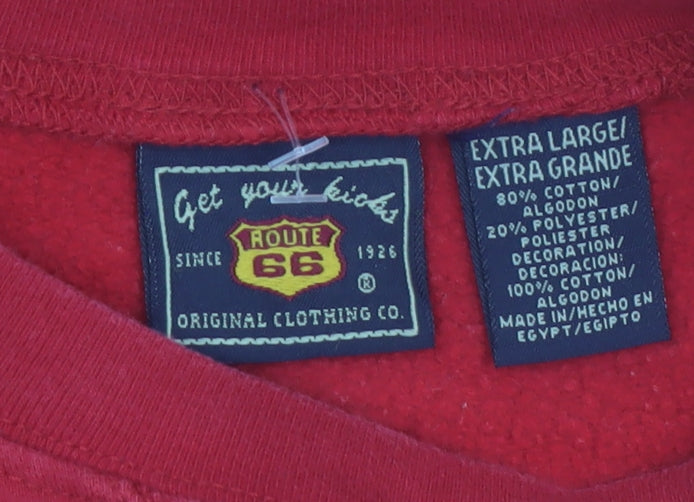 Route 66 Women Red Crew Neck Pullover Sweatshirt XL Air Corps Graphic