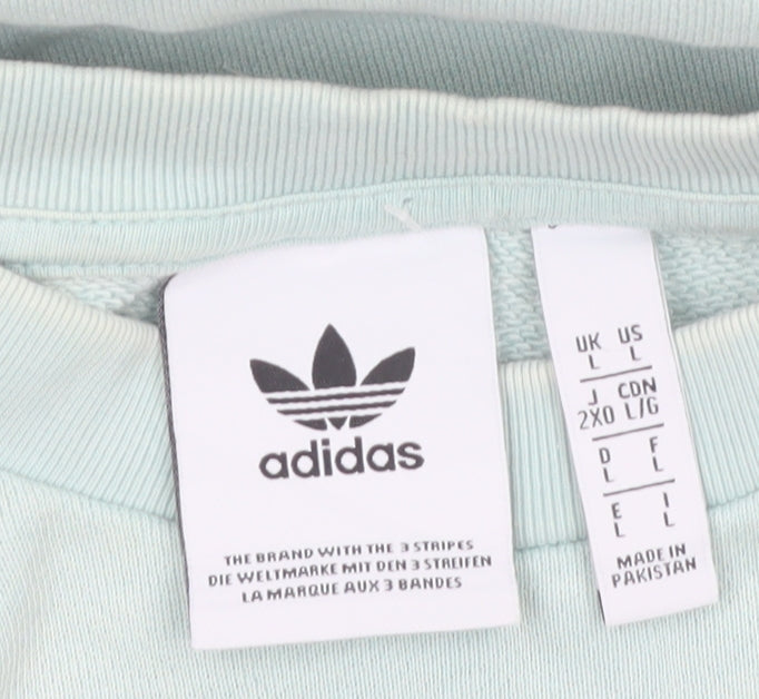 adidas Men's Green Logo Pullover Sweatshirt L Regular Fit
