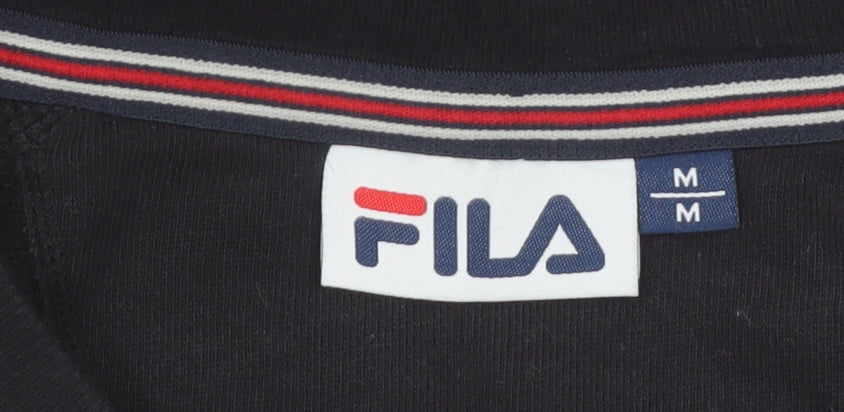Fila Men's Black Crew Neck Logo Pullover Sweatshirt Size M