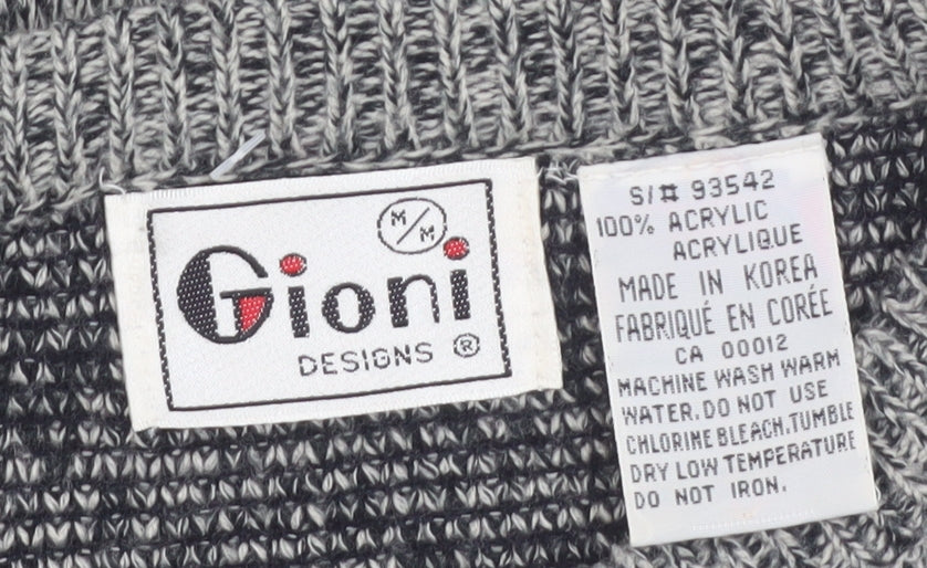 Gioni Designs Men's Grey Argyle Acrylic Knit Jumper M