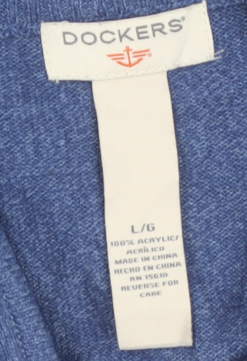 Dockers Men’s Blue 1/2 Zip Acrylic Jumper Size L