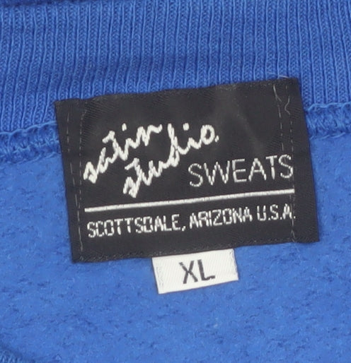 Satin Studio Men's Blue Eagle Graphic Pullover Sweatshirt XL