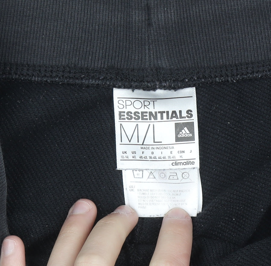 Adidas Men's Black Sport Essentials Jogger Trousers M/L Climalite